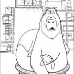 דף צביעה הסנאי מנפץ את החלון ובו מבוהל