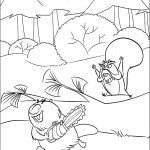 דף צביעה הסנאי זועם על הקיפוד