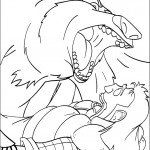 דף צביעה בו מאיים על הצייד