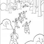 דף צביעה בו מבריח את הציידים