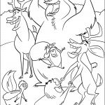 דף צביעה בו, אליוט וחיות היער צוהלים