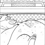 דף צביעה בו הגרגרן זולל פיצה