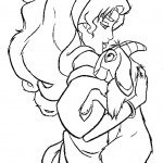 דף צביעה אסמרלדה מחבקת את התיש דג'אלי דף צביעה אסמרלדה מחבקת את התיש דג'אלי