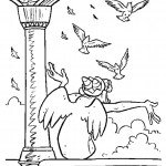 דף צביעה הגיבן מנוטרדאם מקבל את הציפורים בברכה דף צביעה הגיבן מנוטרדאם מקבל את הציפורים בברכה