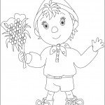 דף צביעה נאדי אוחז בזר פרחים