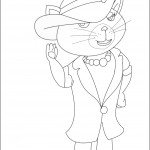 דף צביעה החתולה הוורודה והמגונדרת