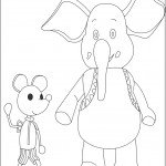 דף צביעה הפיל ג'מבו ועכברון