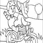 דף צביעה נאדי ואוזניון על האופניים