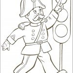 דף צביעה השוטר פלוד מכוון את התנועה