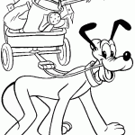 דף צביעה פלוטו מושך ברצועות המריצה