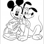 דף צביעה פלוטו ומיקי חברים טובים