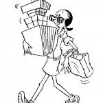 דף צביעה אוליב במסע קניות