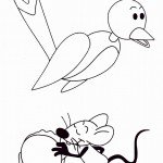 דף צביעה ברניס הציפור השרקנית והעכבר