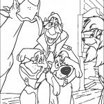 דף צביעה פייגין הטוב מחבק את הכלבים האהובים