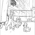 דף צביעה החתול אוליבר פוגש בכלב דודג'ר