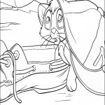 דף צביעה אוליבר מסתתר מתחת לכובע ובתוך הנעל