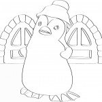 דף צביעה טד הפינגווין חולם להיות אסטרונאוט