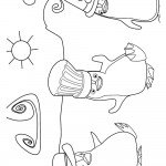 דף צביעה הפינגווינים חובשים כובעים מוזרים