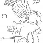 דף צביעה הפינגווין משחק בחדרו