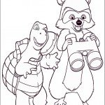 דף צביעה אר ג'י הדביבון מביט במשקפת דף צביעה אר ג'י הדביבון מביט במשקפת