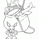 דף צביעה סל גדוש בצעצועים