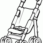 דף צביעה עגלת בובה