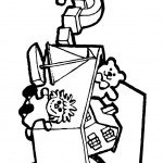 דף צביעה ארגז צעצועים