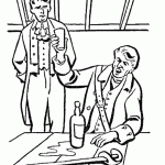 דף צביעה בילי בונס שותה משתכר בפונדק