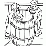 ג'ים מתחבא בחבית ומגלה את כוונתו של ג'ון סילבר לקחת את האוצר