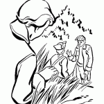 דף צביעה ג'ים מתחבא באי ומאזין לשיחת הפיראטים