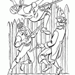 דף צביעה הפיראטים פורצים למכלאה בניסיון להשיג את המפה