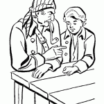 דף צביעה ג'ים הוקינס וג'ון סילבר הארוך