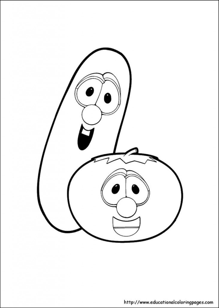 דף צביעה לארי המלפפון ובוב העגבנייה