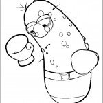 דף צביעה לארי המלפפון מתאמן בהיאבקות