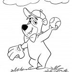 דף צביעה בובו אוחז בכדור בייסבול