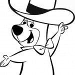דף צביעה בובו הדוב חובש כובע בוקרים ענק