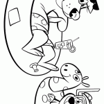 דף צביעה יוגי ובובו בגלגלי ים