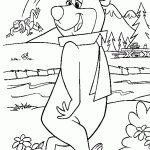 דף צביעה יוגי מתבונן בצפרדע מנתרת