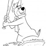 דף צביעה יוגי הדוב במשחק בייסבול