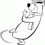 דף צביעה יוגי הדוב פוצח בריקוד