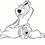 דף צביעה יוגי ובובו בזמן מנוחה