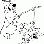 דף צביעה יוגי דג את חברו הטוב בובו