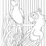 דף צביעה בלו וג'ול בכלוב