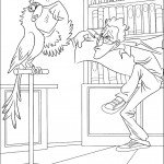 דף צביעה הדוקטור טוליו והתוכי בל