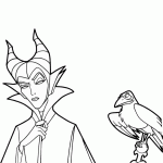 דף צביעה מליפיסנט מביעה בחשדנות בדיאבלו העורב