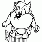 דף צביעה אחיו הקטן והזועם של טאז