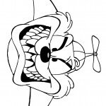 דף צביעה טאז מסתחרר וזועם