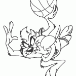 דף צביעה טאז במשחק כדורסל