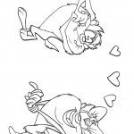 דף צביעה טאז השד מאוהב