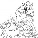 דף צביעה טאז נהנה מארוחה דשנה